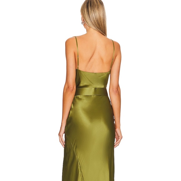 NICHOLAS Simone Cowl Neck Dress in Olive - Picture 3 of 13
